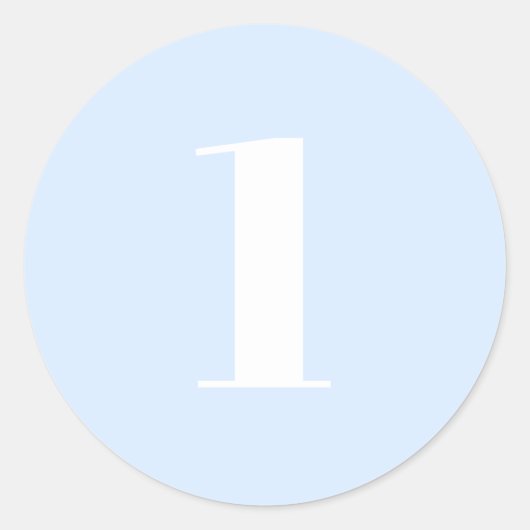 Modern Custom number, date, hellblau Runder Aufkleber (Vorderseite)