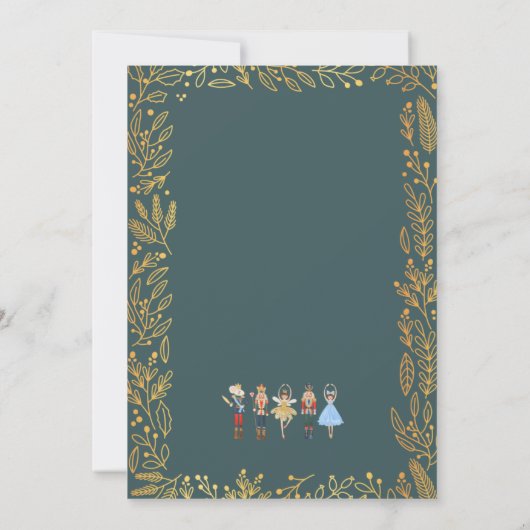 Modern Custom Nutcracker Ballet Weihnachtskarte Einladung (Rückseite)