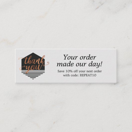 Modern Custom Order Dankeschön Karte (Vorderseite)