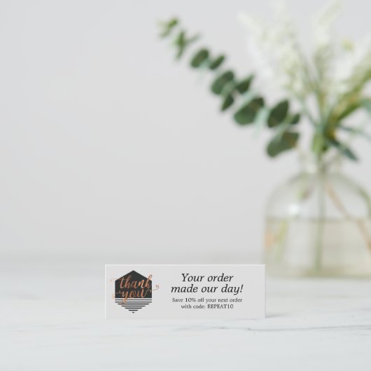 Modern Custom Order Dankeschön Karte (Stehend Vorderseite)