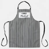 Modern Custom Personalized Chef Black Striped Schürze (Vorderseite)