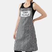 Modern Custom Personalized Chef Black Striped Schürze (InSitu)