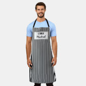 Modern Custom Personalized Chef Black Striped Schürze (Getragen)