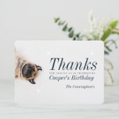 Modern Custom Pet Foto Geburtstag Vielen Dank Dankeskarte (Stehend Vorderseite)