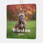Modern Custom Pet Name Year Photo Holiday Keramikornament (Links)