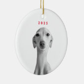 Modern Custom Pet Portrait  Keramik Ornament (Rechts)