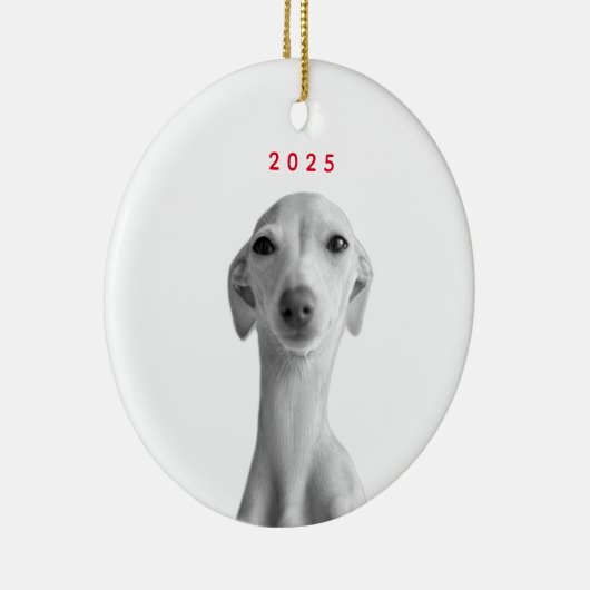 Modern Custom Pet Portrait Keramik Ornament (Rechts)