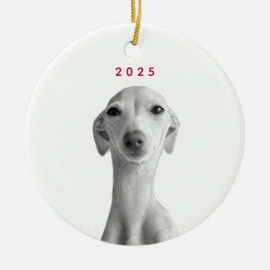 Modern Custom Pet Portrait Keramik Ornament (Vorne)