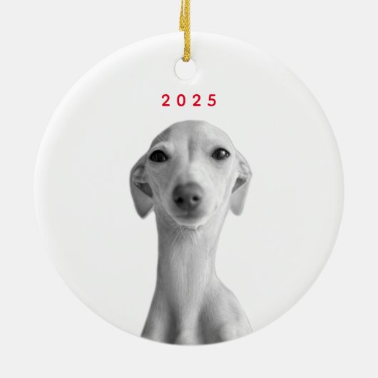 Modern Custom Pet Portrait  Keramik Ornament (Hinten)