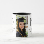 Modern Custom PhD Graduation Photo & Name Tasse (Zentrum)