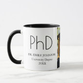 Modern Custom PhD Graduation Photo & Name Tasse (Links)