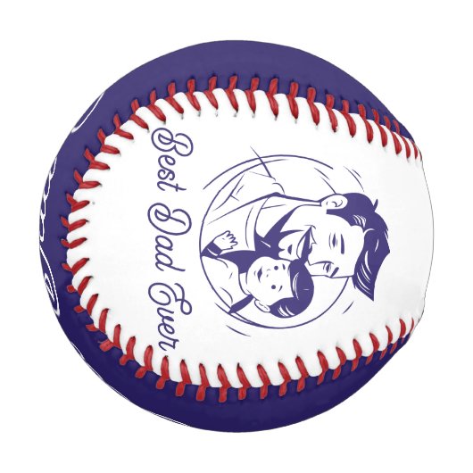 Modern Custom Photo And Text Baseball (Vorderseite Links)