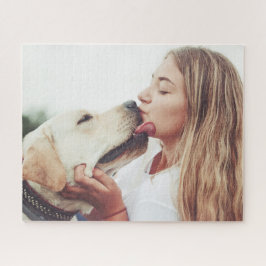 Modern Custom Photo Dog Kisses Puzzle