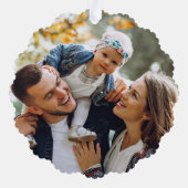 Modern Custom Photo Double Sided Holiday Ornament Karte (Rückseite)