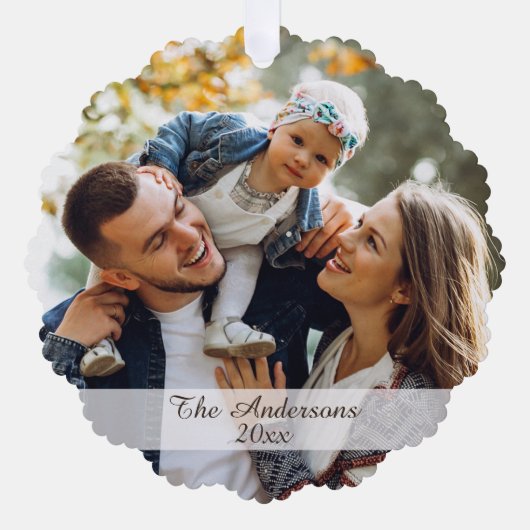 Modern Custom Photo Double Sided Holiday Ornament Karte (Vorderseite)