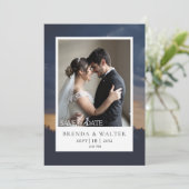 Modern Custom Photo Elegant Script Wedding  Einladung (Stehend Vorderseite)