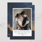 Modern Custom Photo Elegant Script Wedding  Einladung (Vorne/Hinten)