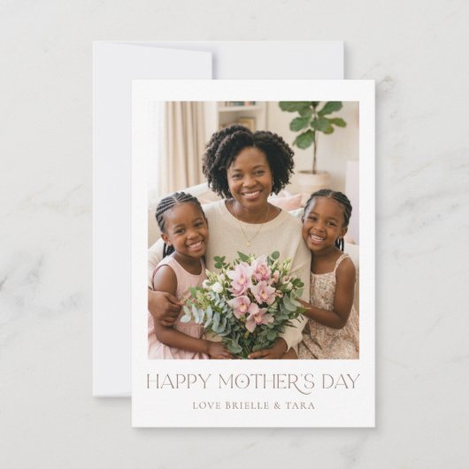 Modern Custom Photo Mothers Day Greeting Card (Vorderseite)