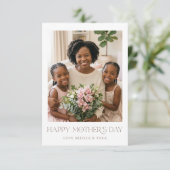 Modern Custom Photo Mothers Day Greeting Card (Stehend Vorderseite)
