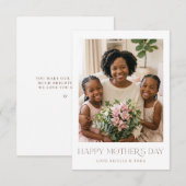 Modern Custom Photo Mothers Day Greeting Card (Vorne/Hinten)