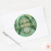 Modern Custom Photo Text Retro Green Runder Aufkleber (Umschlag)