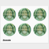 Modern Custom Photo Text Retro Green Runder Aufkleber (Blatt)
