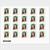 Modern Custom Pic Name Year Birthday Party Any Age Quadratischer Aufkleber (Blatt)