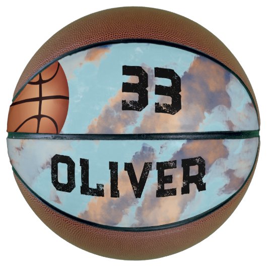 Modern Custom Player Name & Number Keeper Basketball (Vorderseite)