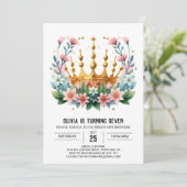 Modern Custom Princess Crown Geburtstag Einladung (Stehend Vorderseite)