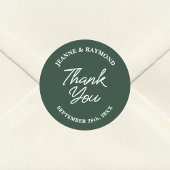 Modern Custom Sage Green Wedding Danke für Ihre Un Runder Aufkleber