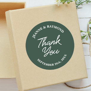 Modern Custom Sage Green Wedding Danke für Ihre Un Runder Aufkleber