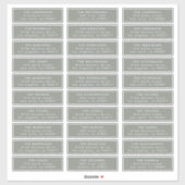 Modern Custom Sage Green White Guest Address Aufkleber (Blatt)