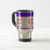 Modern Custom Stylish Name Monogram Reisebecher (Vorderseite Links)