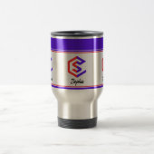 Modern Custom Stylish Name Monogram Reisebecher (Mittel)