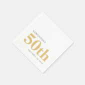 Modern Custom Text Black Gold 50. Serviette (Ecke)