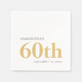 Modern Custom Text Black Gold 60. Serviette (Vorderseite)