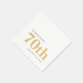 Modern Custom Text Black Gold 70. Serviette (Ecke)