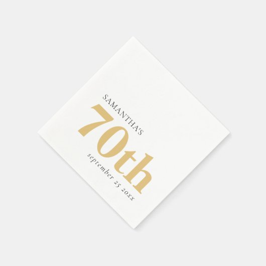 Modern Custom Text Black Gold 70. Serviette (Ecke)