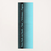 Modern Custom Text Electric-Blue & Black Half Tone Yogamatte (Vorderseite)