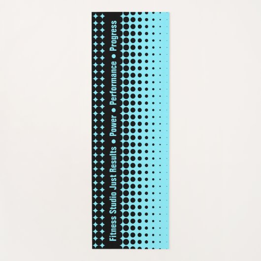 Modern Custom Text Electric-Blue & Black Half Tone Yogamatte (Vorderseite)