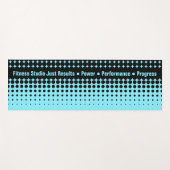 Modern Custom Text Electric-Blue & Black Half Tone Yogamatte (Vorderseite (Horizontal))