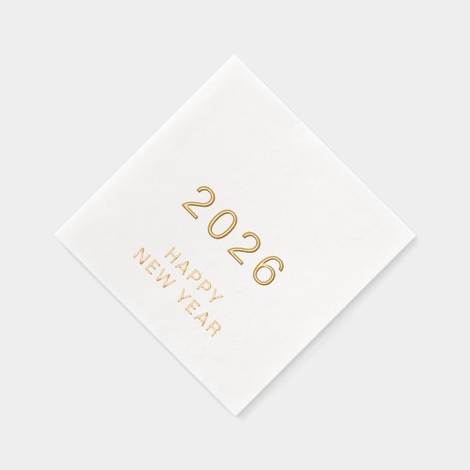 Modern Custom Text Happy New Year 2026 Party Gold Servietten Mit Folie (Rechts)
