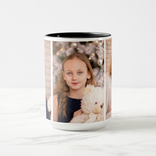 Modern Custom Three Photo Collage Tasse (Zentrum)