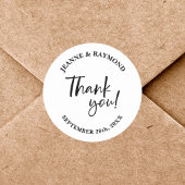 Modern Custom Vielen Dank Script Gastgeschenk Hoch Runder Aufkleber
