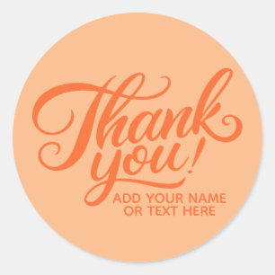 Modern Custom Vielen Dank Text Orange Color Runder Aufkleber