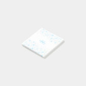 Modern Custom Watercolor Blue Stars Post-it Klebezettel (angewinkelt)