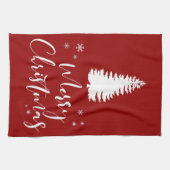 Modern Custom White Black Tree Frohe Weihnachten Geschirrtuch (Horizontal)