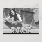 Modern Cut Out Abschluss Foto Save the Date Postkarte (Vorderseite)