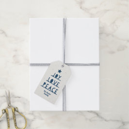 Modern Cut Slate Blue Holiday Gift Tag Geschenkanhänger