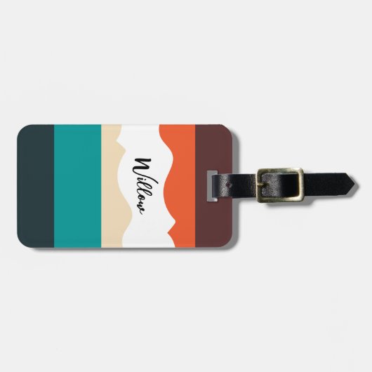 Modern Cute Abstract Retro Vector Script Gepäckanhänger (Vorderseite horizontal)